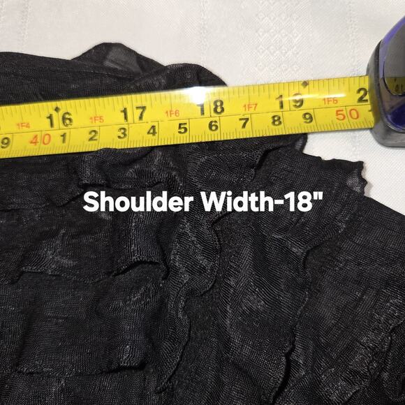 George Black Stretchy Top 4X 26/28W Tiered Ruffles Frilly Comfy Goth Witchy - Picture 12 of 15